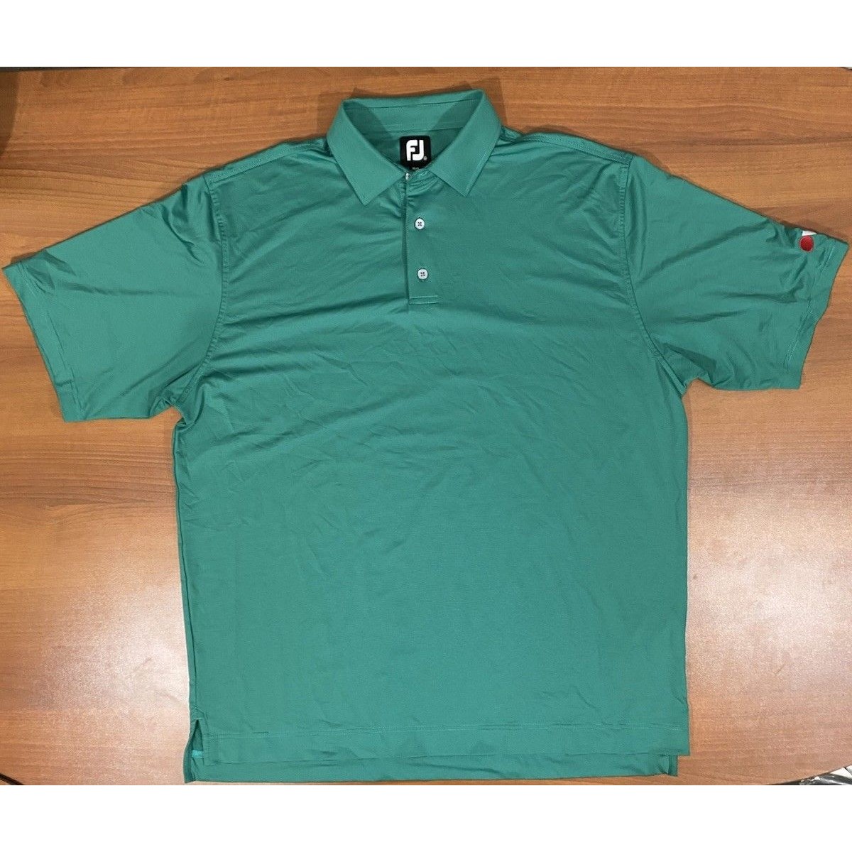 Footjoy Golf Shirt Mens Xl Performance Golf Polo Masters Green Pinstripe